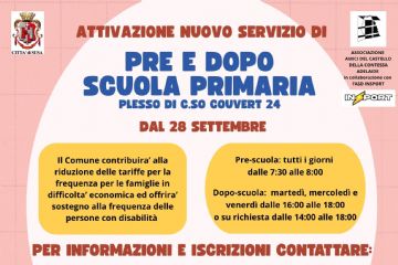 Attivazione Nuovo servizio di Pre e Post scuola primaria presso C.Couvert