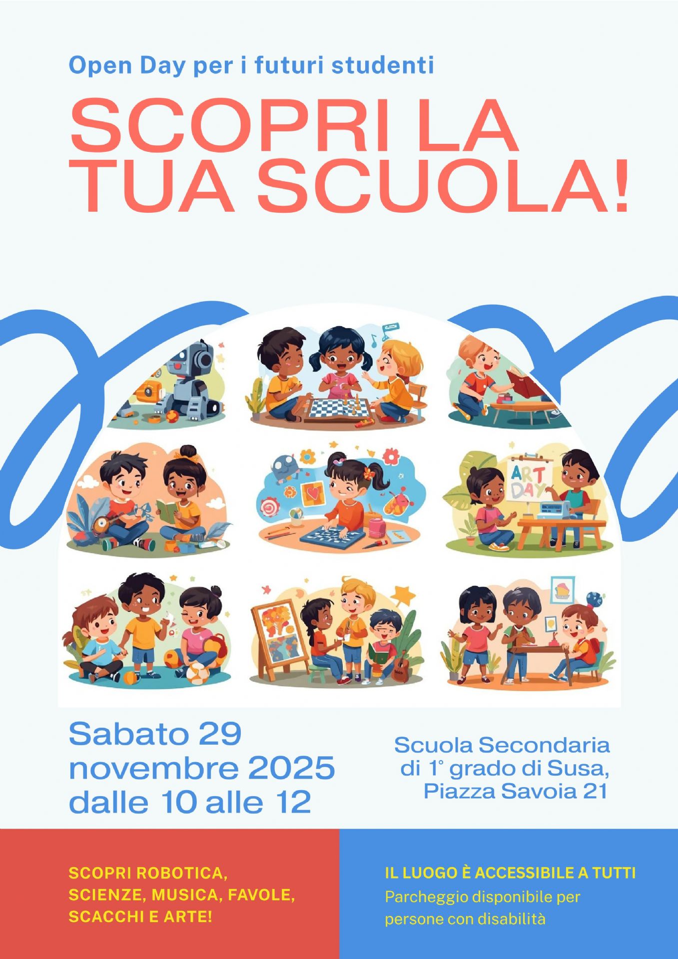 locandina Open Day Scuola secondaria di I grado Susa