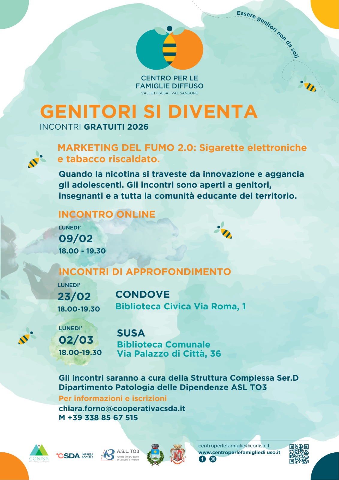 locandina incontri Centro per le Famiglie diffuso